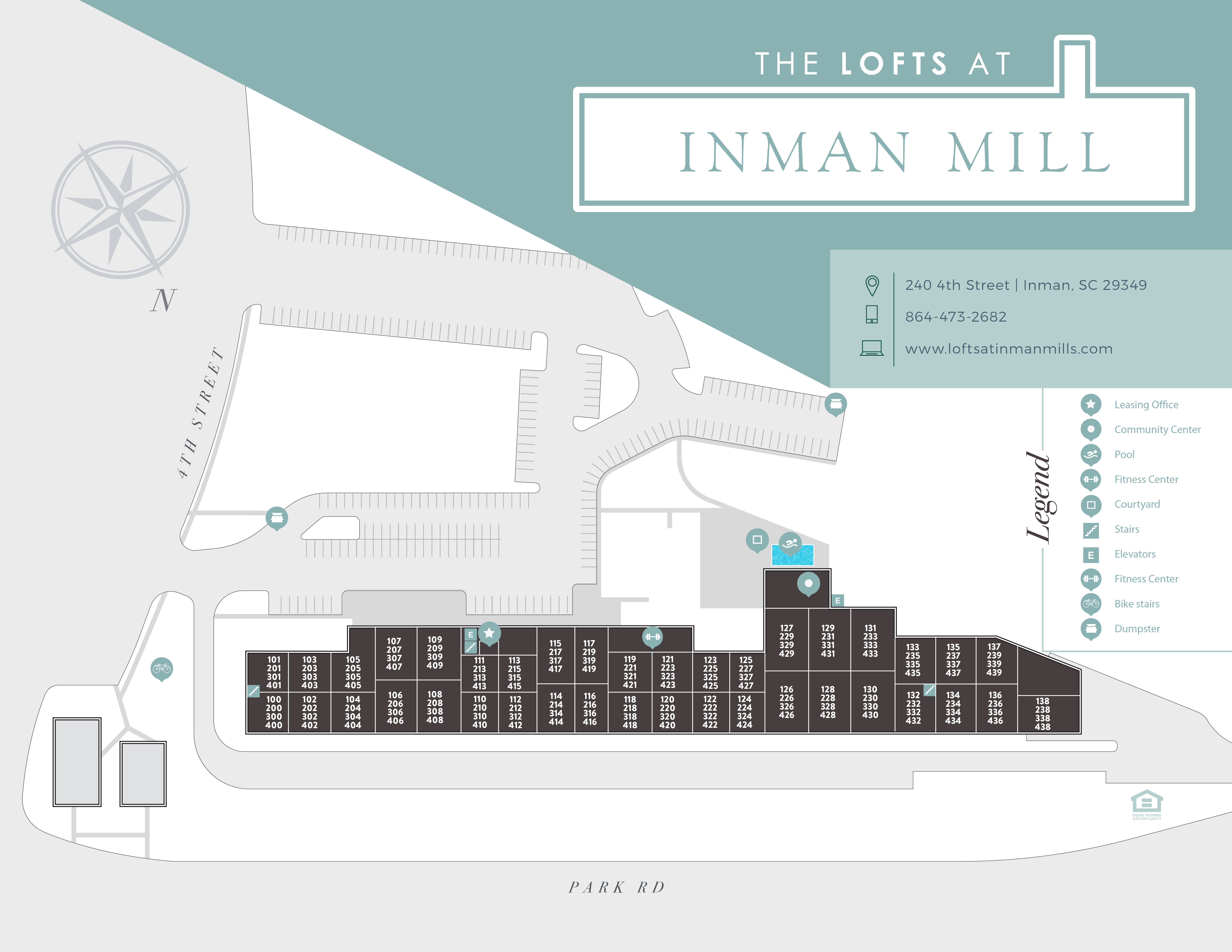 The Lofts at Inman Mills Community Page Sitemap Image